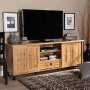 Baxton Studio Unna Modern and Contemporary Oak Brown Finished Wood 2-Door TV Stand 190-11996-ZORO